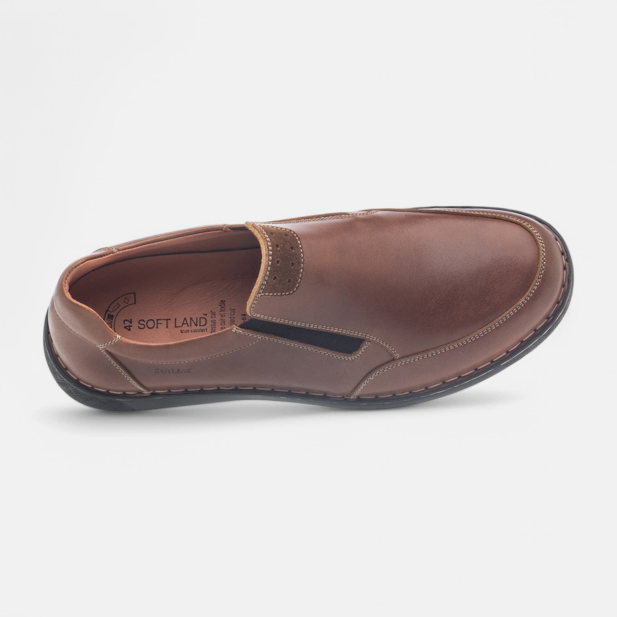 Mocassins pieds sensibles Homme en cuir cognac