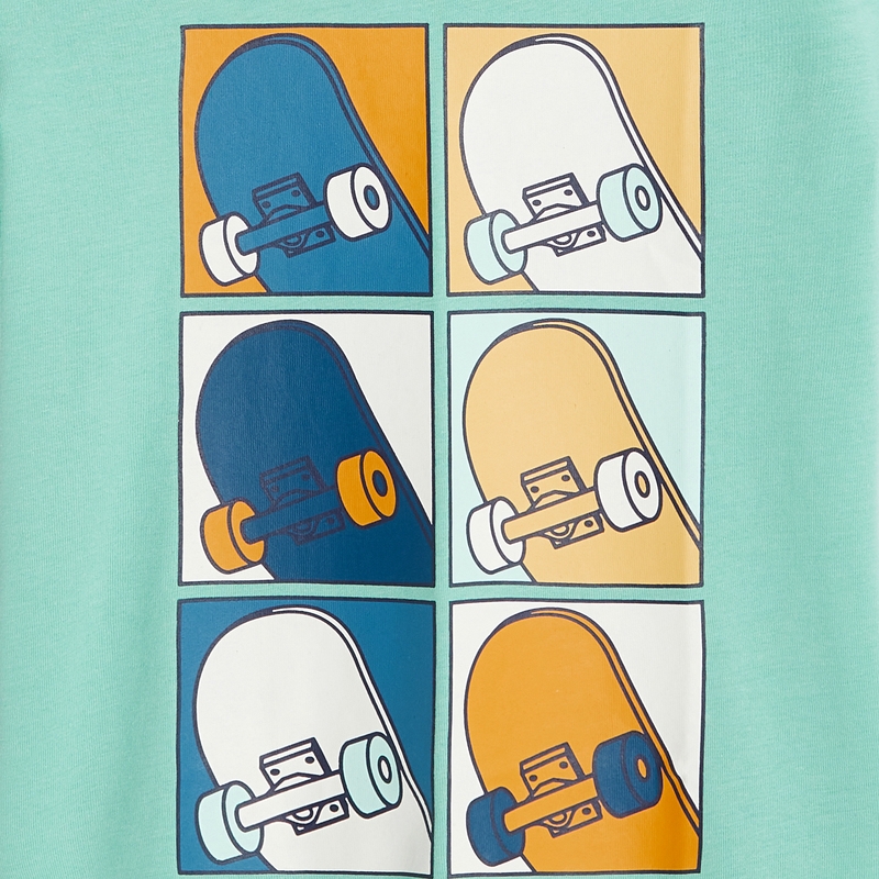 T-shirt motif skate vert garçon