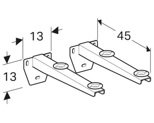 Set montagebeugels GEBERIT L= 45 cm 500260000