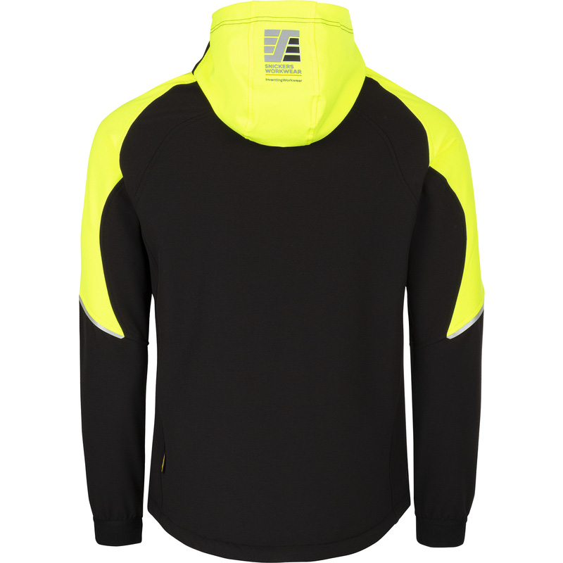 Snickers FlexiWork hoodie met rits 8025 XL neon geel