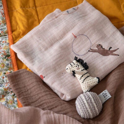 Sebra Musselin Sutteklut 3-Pack, Teeny Toes