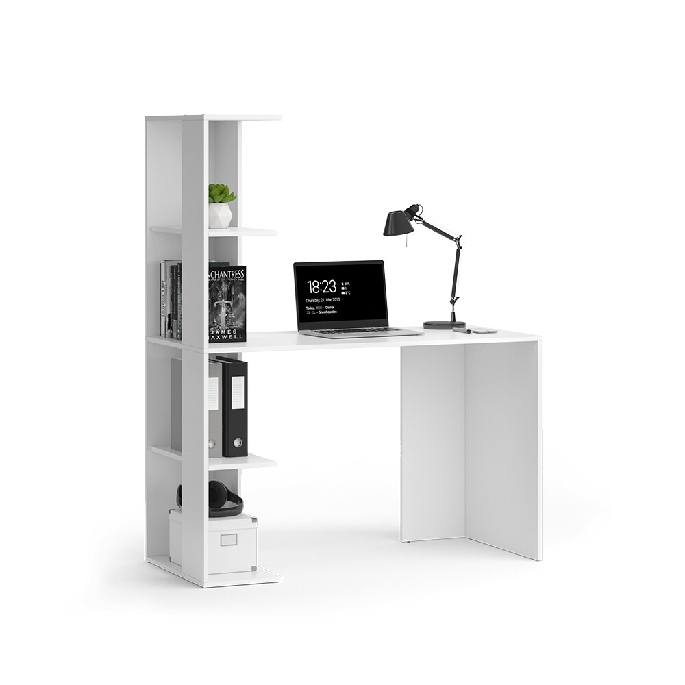 Vicco Schreibtisch Tower Weiß 122 x 55 cm mit 4 Fächern
