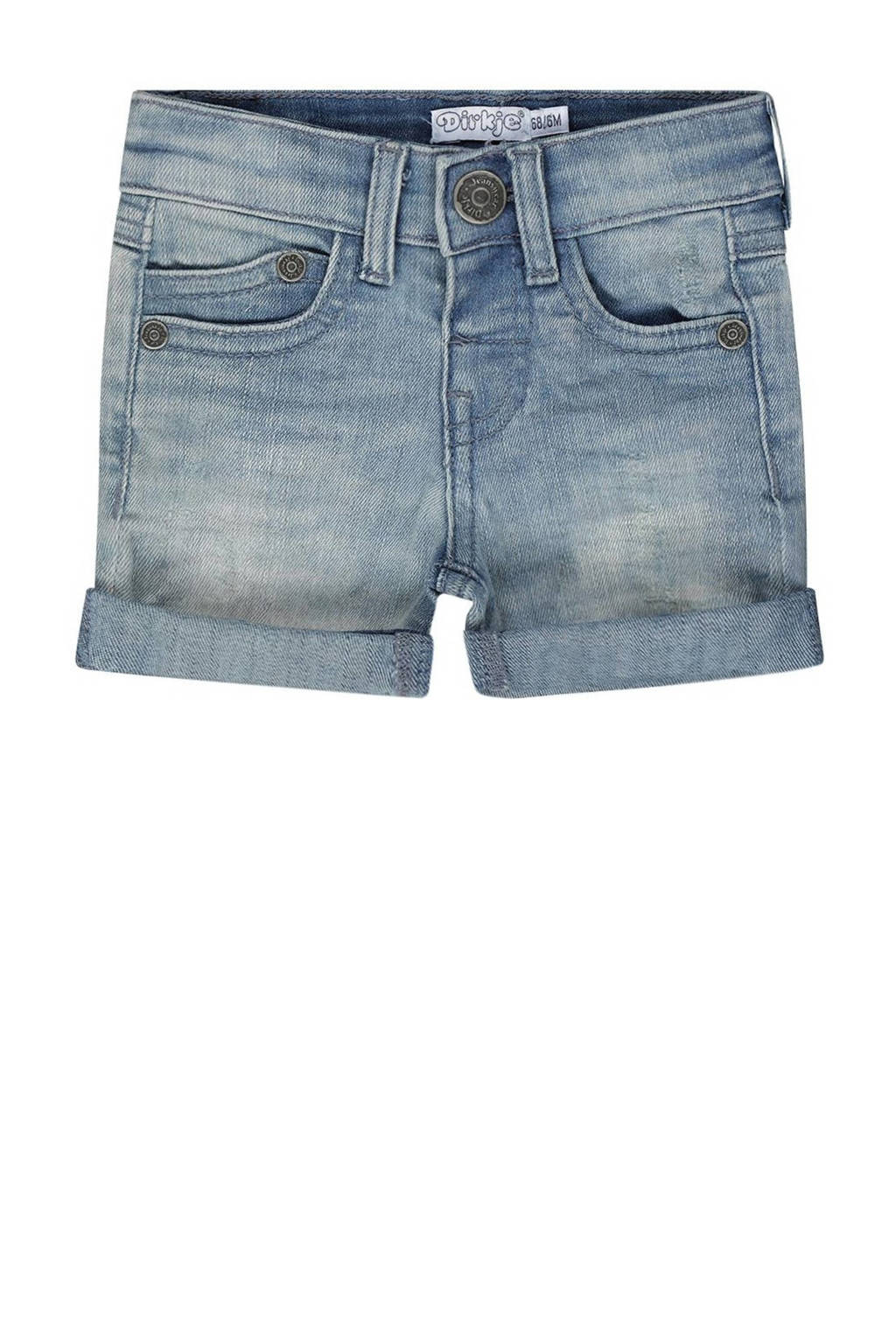 Dirkje denim short Jeans shorts turn-up blauw