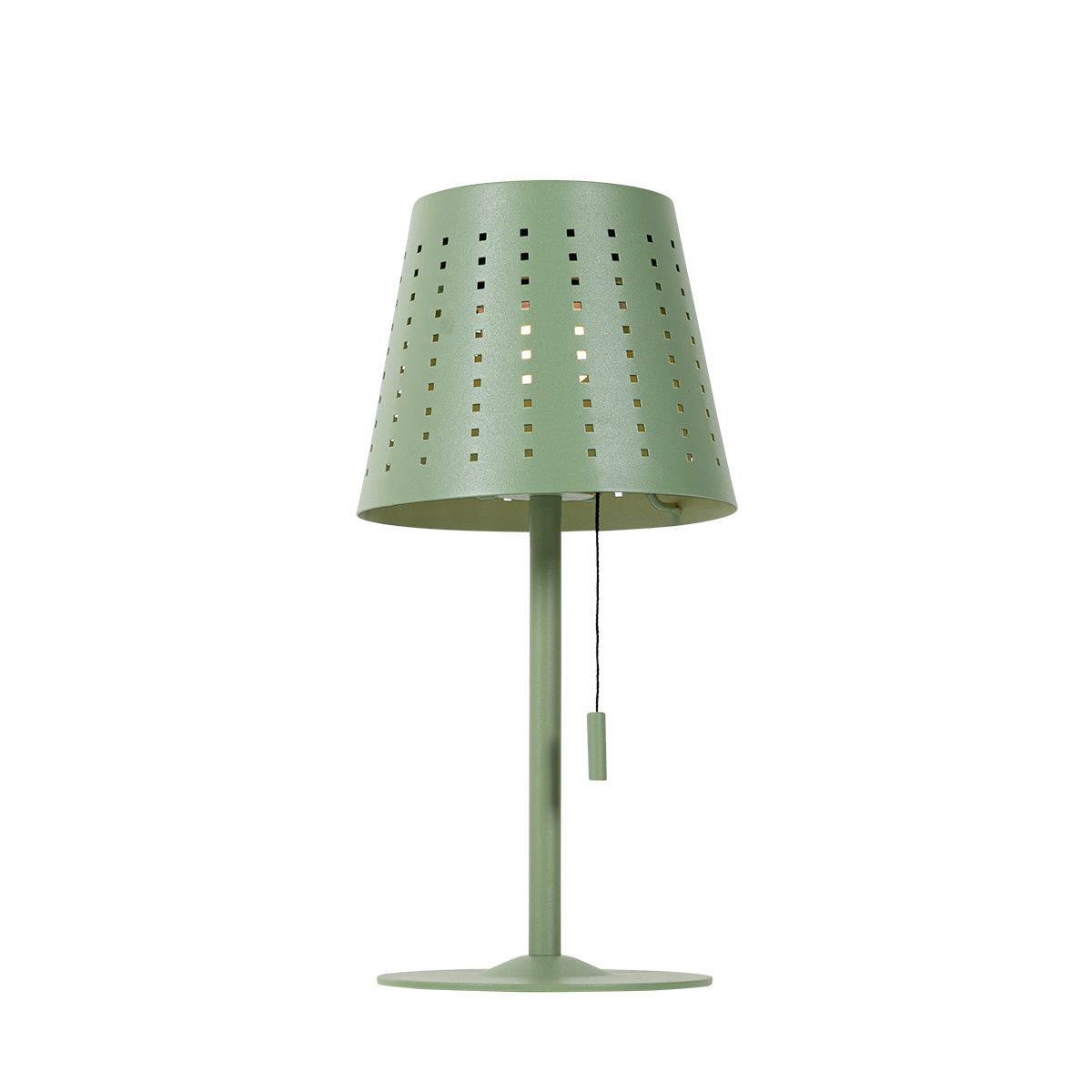 Buiten tafellamp groen incl. LED 3-staps dimbaar oplaadbaar en solar - Ferre
