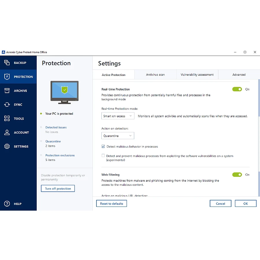 Acronis Cyber Protect Home Office Advanced 2023 - 500 Go - Licence 1 an - 5 PC/Mac + nombre illimité de terminaux mobiles - A télécharger