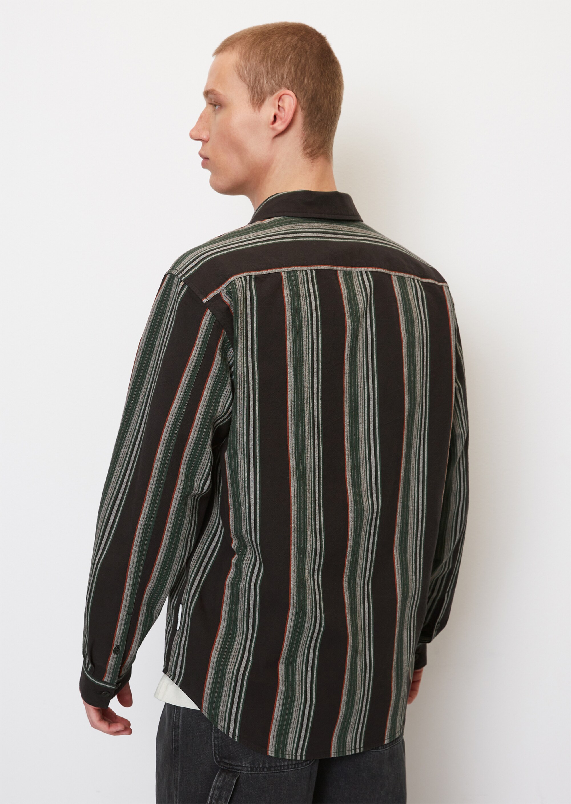 Gestreiftes Overshirt aus Organic Cotton