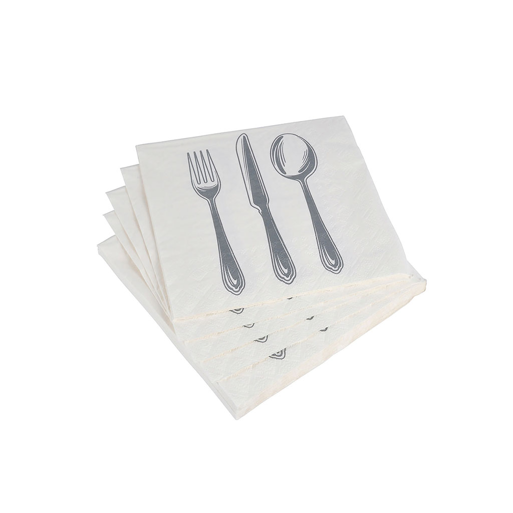 Lot de 20 serviettes papier dessin couverts 33x33cm