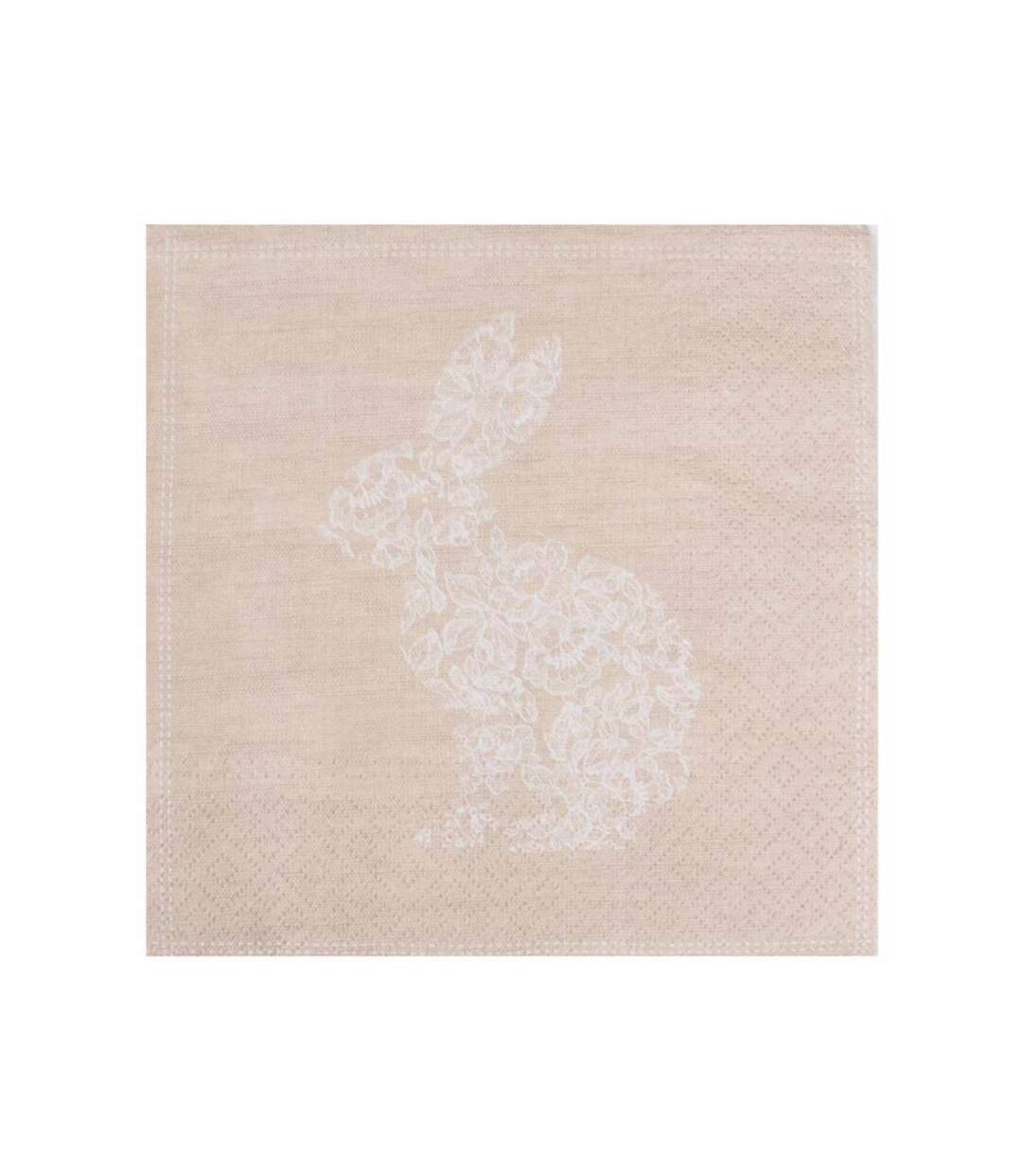 Paris Prix - Lot De 20 Serviettes En Papier lapin 33x33cm Rose