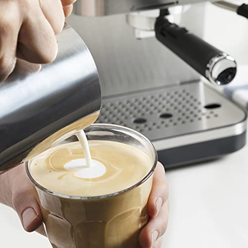 Breville Bijou VCF149 Machine à expresso, cappuccino et latte automatique et manuelle avec pompe à 15 bars et baguette à vapeur Argenté : Cuisine et Maison