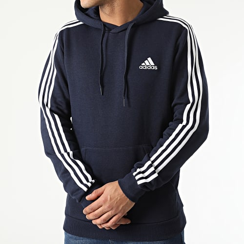 Sweat Capuche A Bandes GK9073 Bleu Marine