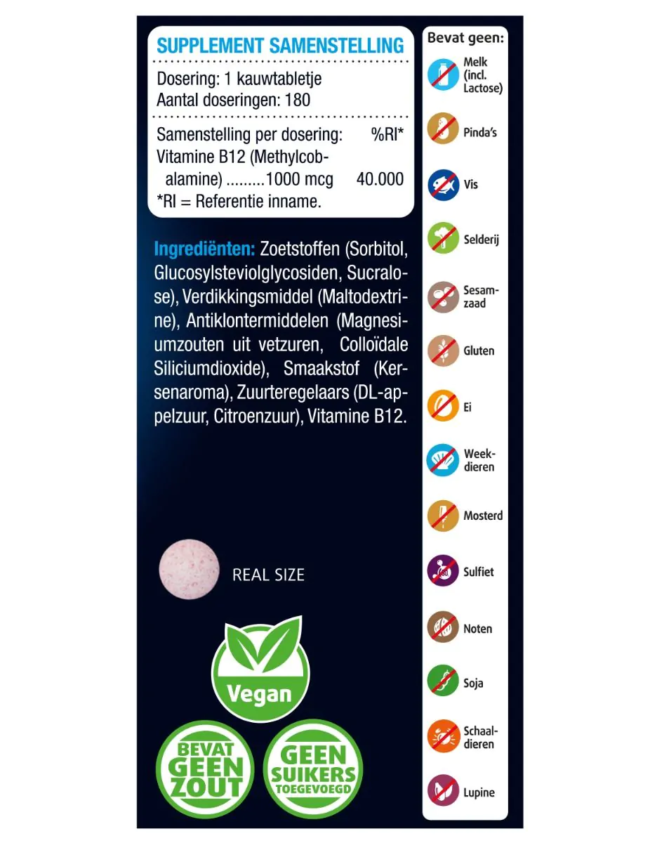 Vitamine B12 1000 mcg tabletten