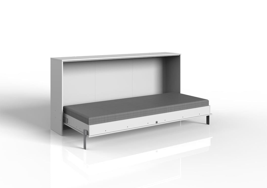 Wandklappbett Juist horizontal Weiß 212x105x43 cm