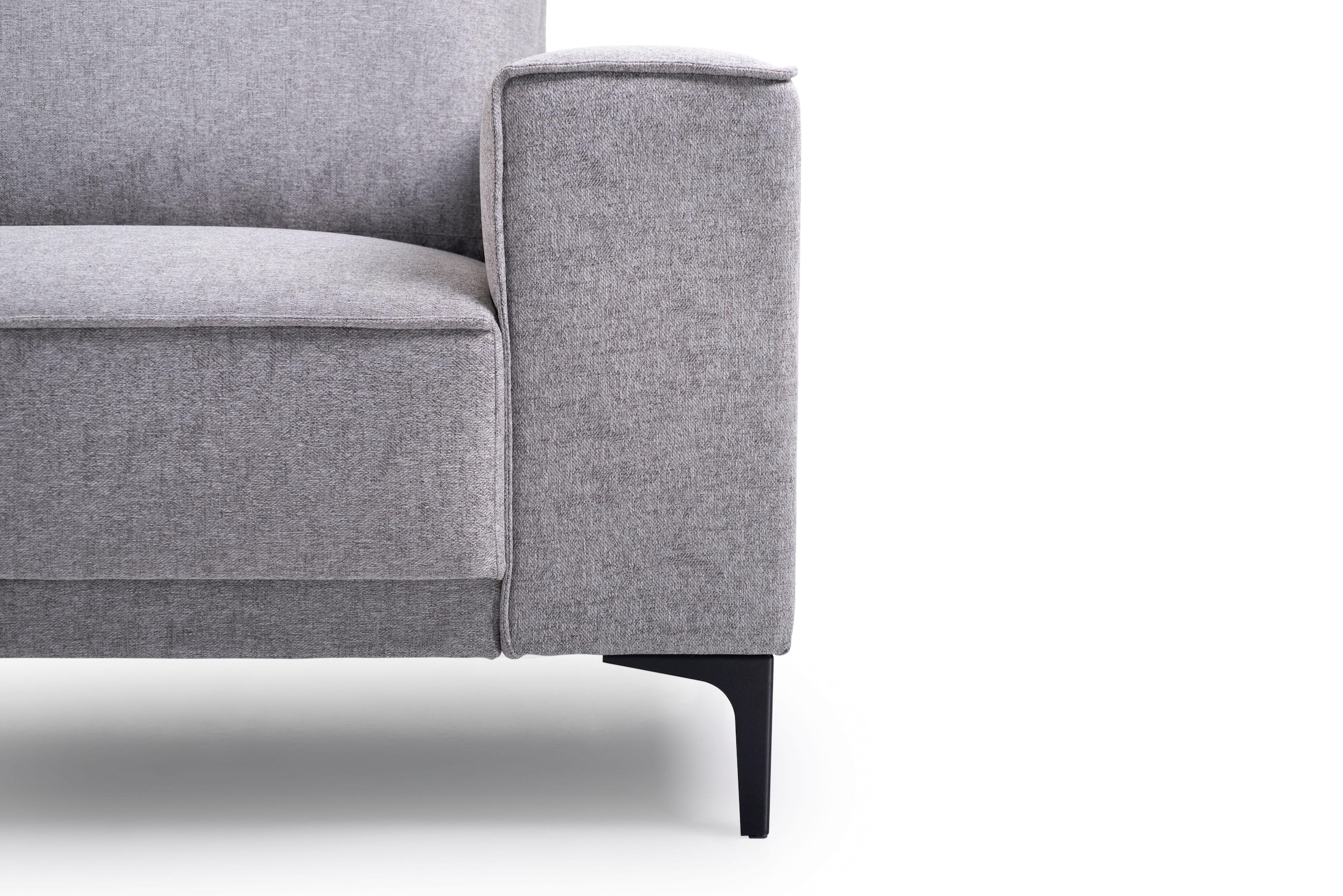 GOODproduct 3-Sitzer »3er Sofa Oland, Struktur, Flachgewebe, Luxus-Microfaser, Boucle« 224 cm, Wellenunterfederung, Skandi-Design, Metallfüsse