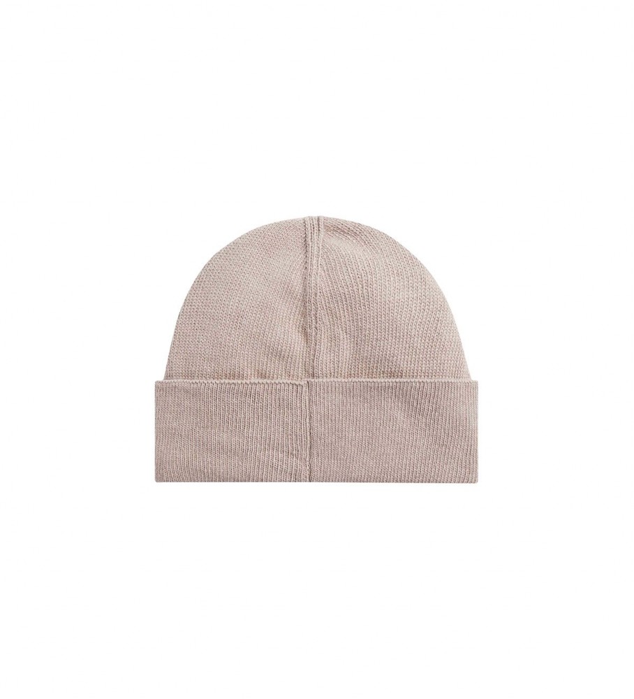 Gorro Calvin Klein com Logo Invertido em Tons de Taupe