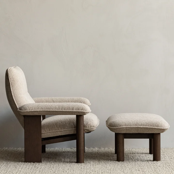 Audo - Brasilia Lounge Chair, Eiche natur / Bouclé beige