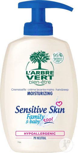 L'Arbre Vert Bien-Être Crème Lavante Mains Peaux Sensibles Famille Et Bébé Flacon Pompe 300ml