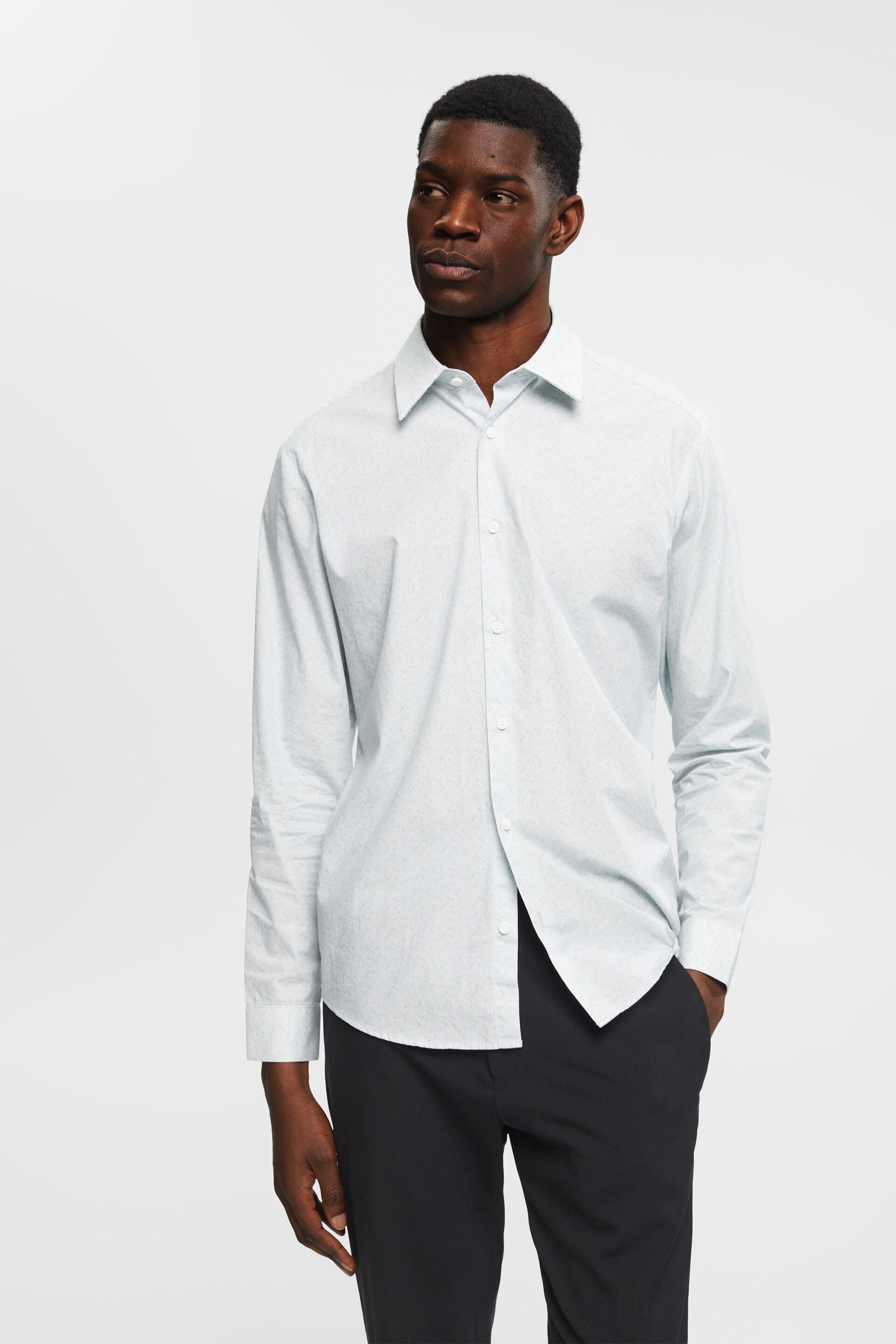 Chemise en coton à motif de coupe Slim Fit