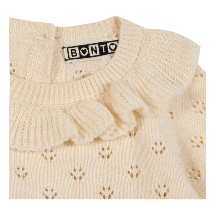 Bonton Cardigan Ajouré Cola | Ecru