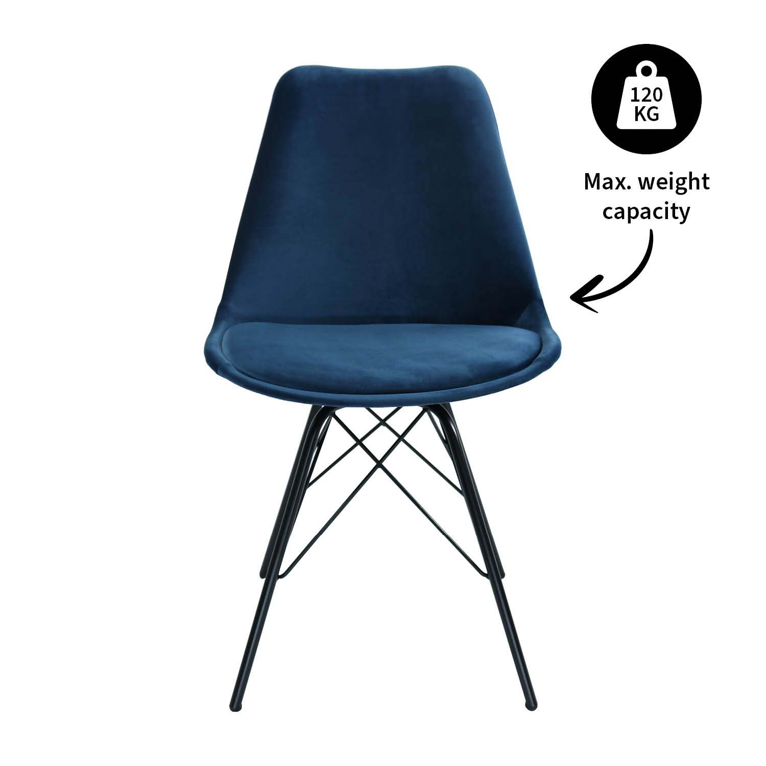 Kick Kuipstoel - Velvet d.blauw BL