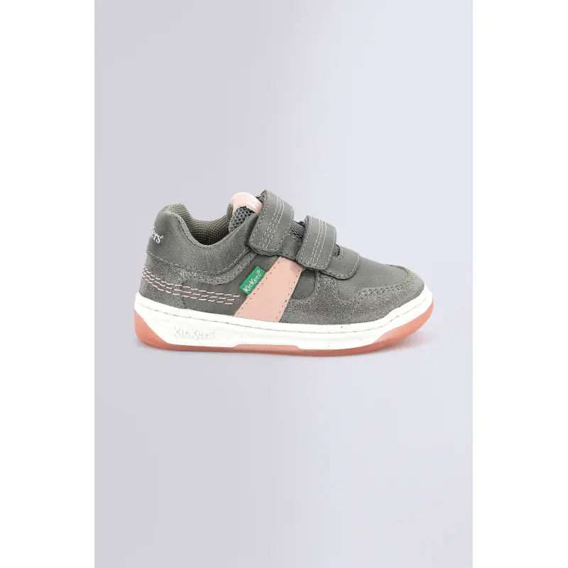 KALIDO GRIS ROSE ARGENT BASKETS BASSES Synthétique/Cuir Fille