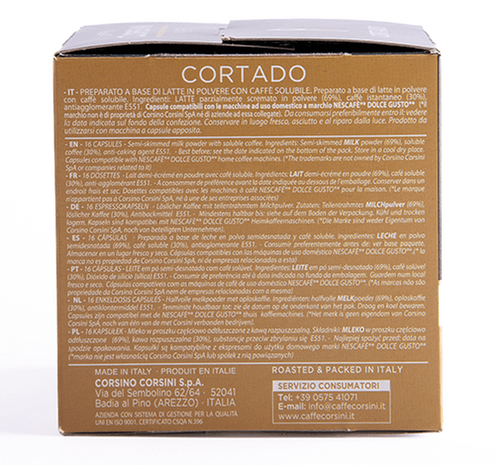 80 Capsules Nescafe® Dolce Gusto® compatibles Gran Riserva Cortado - CAFFE CORSINI