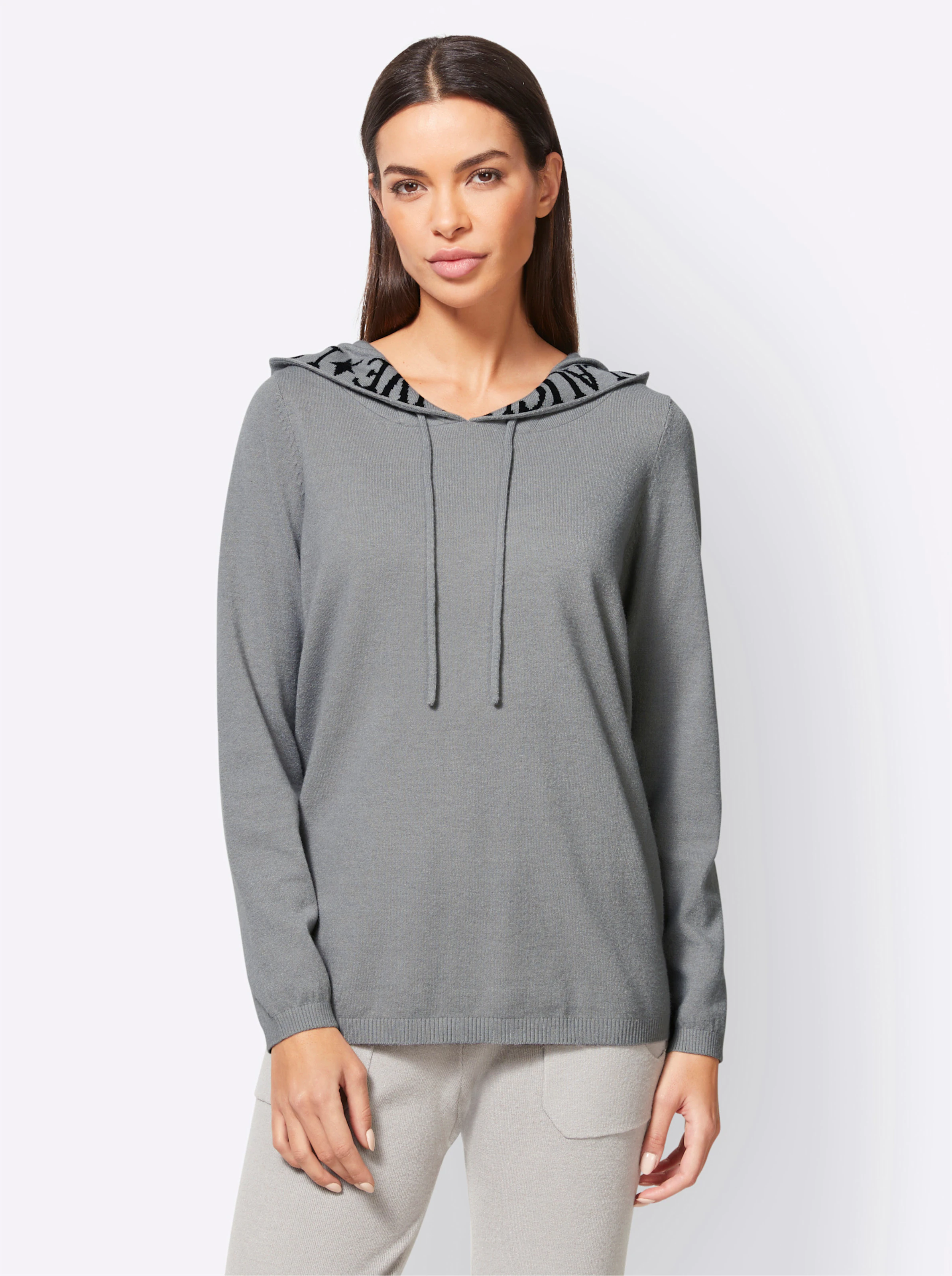 heine Pullover in steingrau-meliert