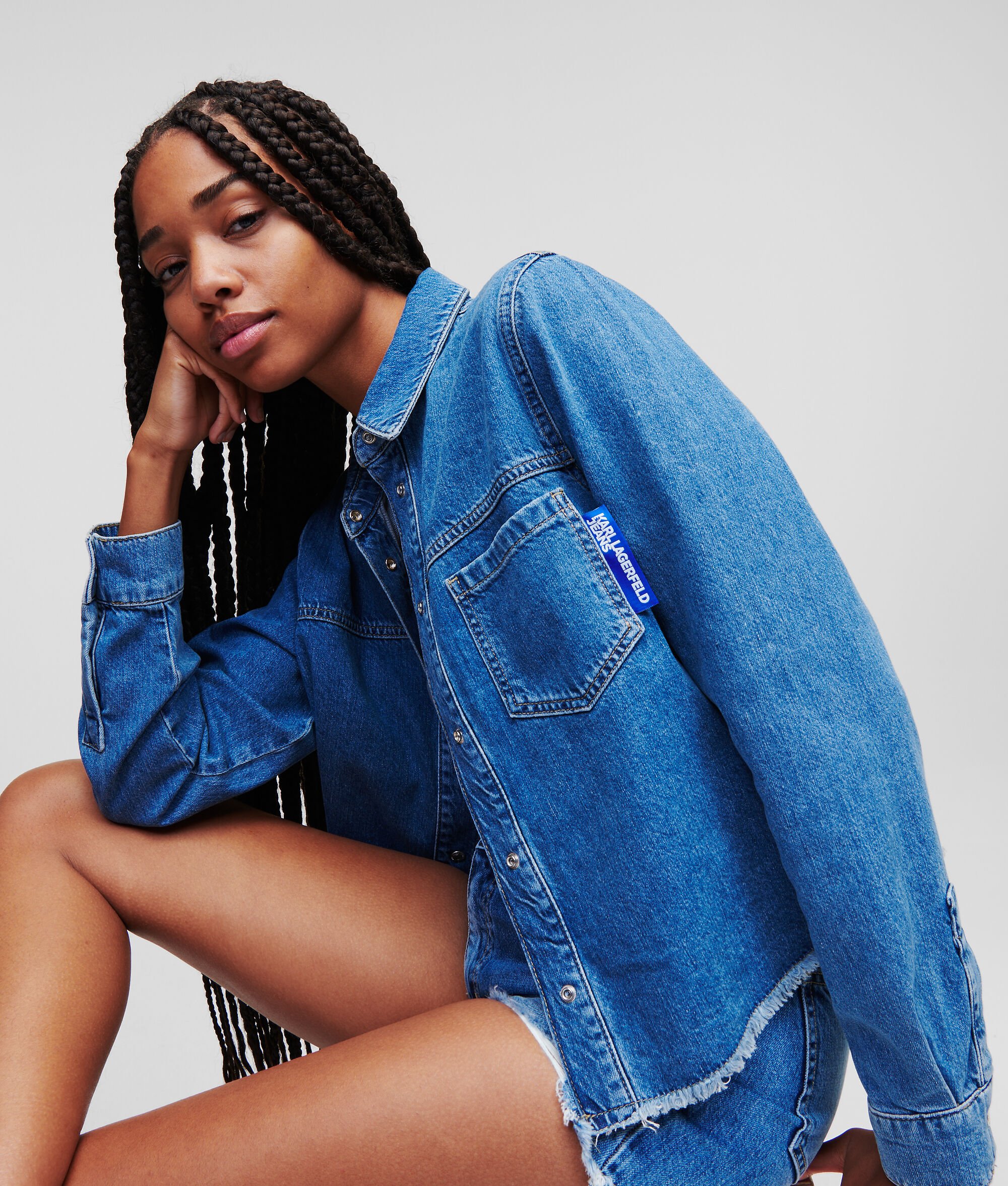 CHEMISE EN JEAN CROPPED KLJ