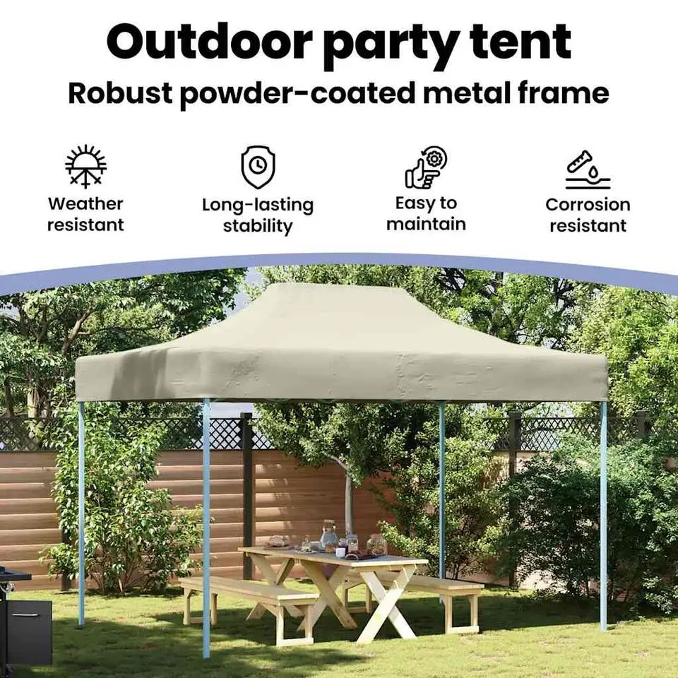 vidaXL - Partytent - Crème - Stof