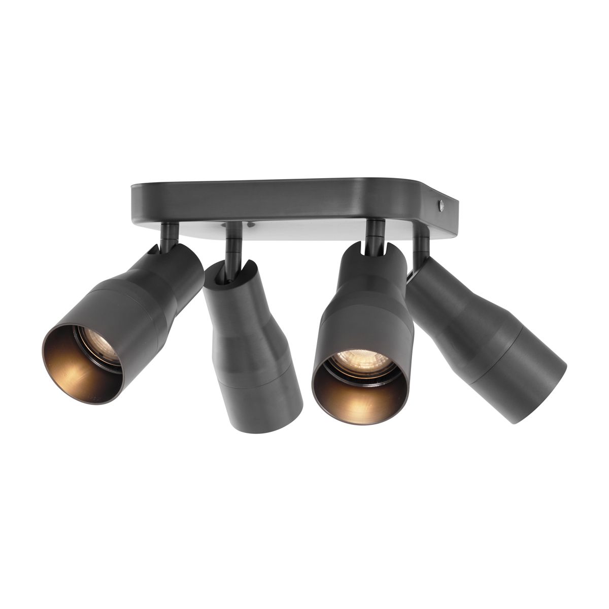 Plafondspot gunmetal GU10 50mm vierkant 4-lichts - Stanley