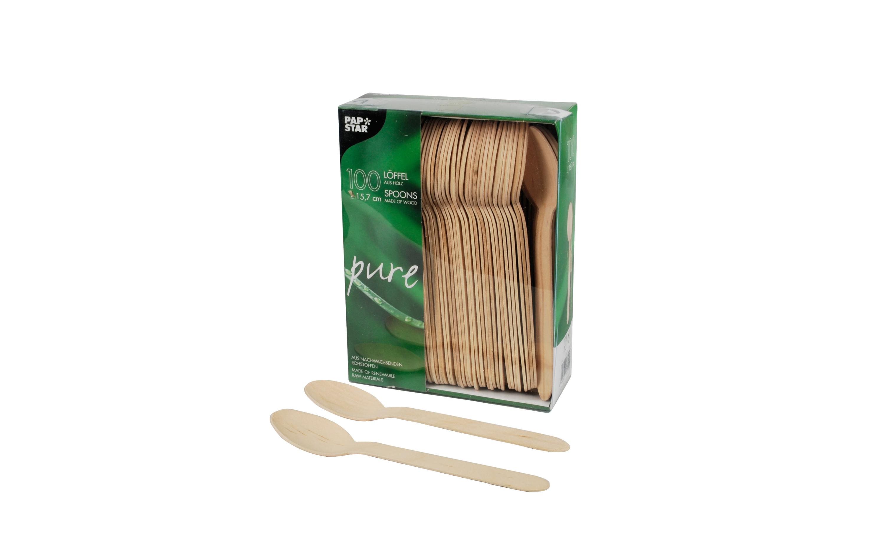 Einweg-Löffel Pure Holz 100 Stück BraunEinweglöffel aus Holz