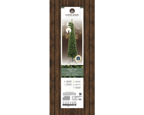 Everlands kunstkerstboom, verlicht, D 70 cm, H 240 cm, groen