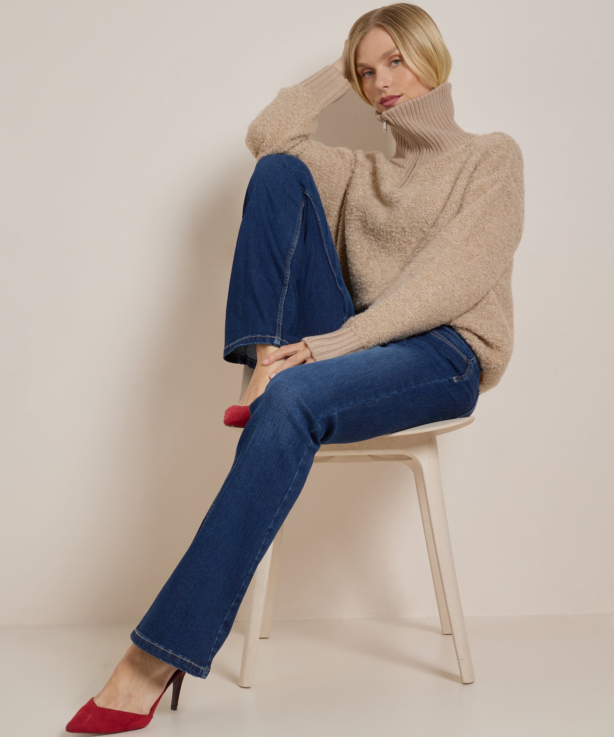 boucle trui met kraag