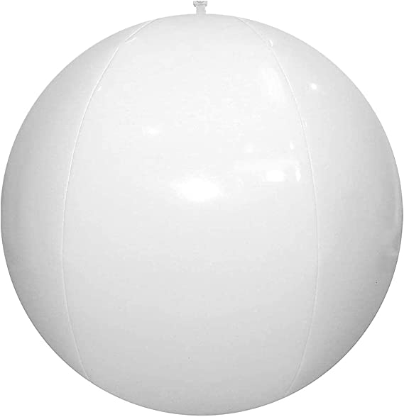 (Ø40cm) Aufblasbarer LED Wasser Ball Leuchtendes Bade Spielzeug mit Fernbedienung IP67 (inkl. CR2032 Batterien) - Weiss