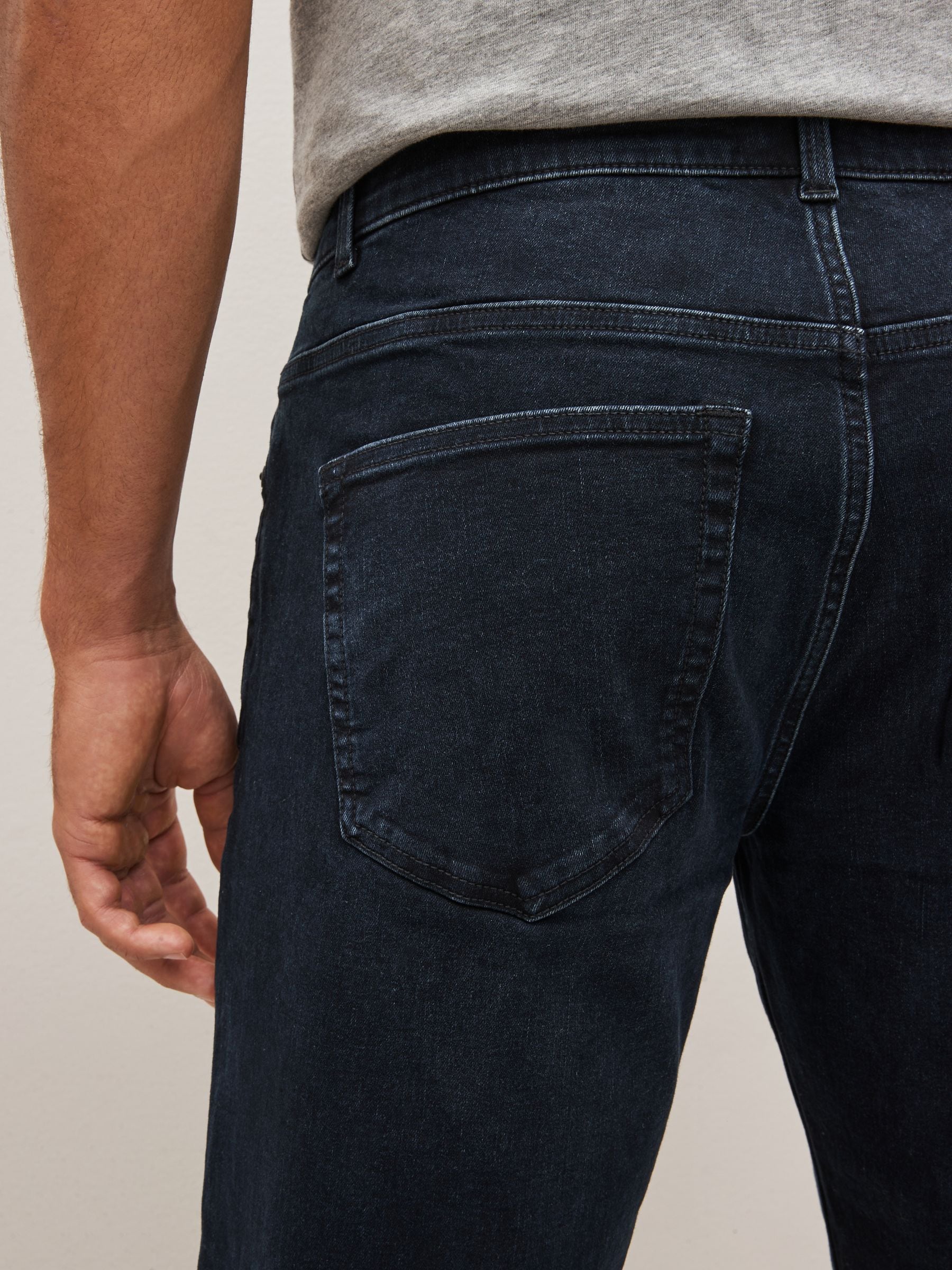 Blauw-zwart - Rechte, klassieke jeans met stretch