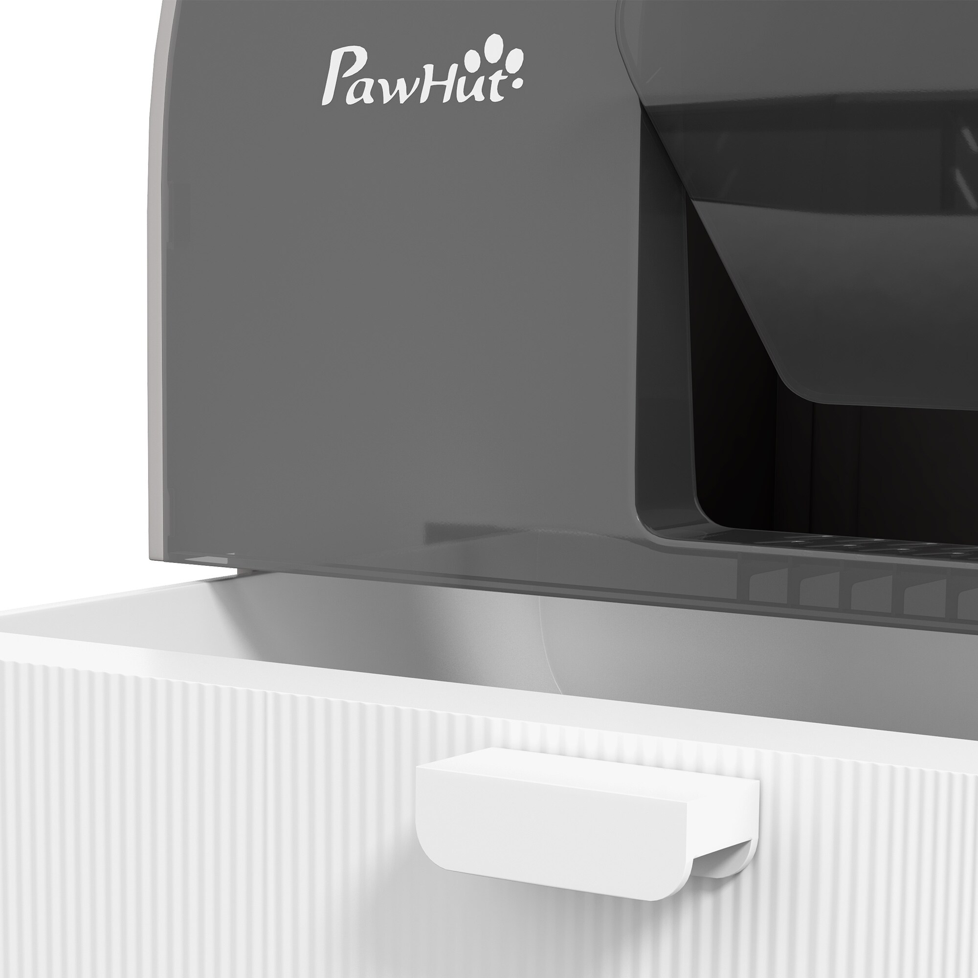 PawHut Katzenklo mit Filterpackung weiß, braun 43L x 44B x 47H cm