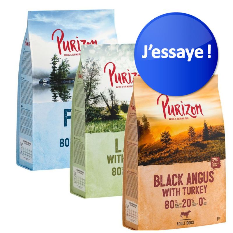 Offre découverte Purizon Adult sans céréales 3 x 1 kg