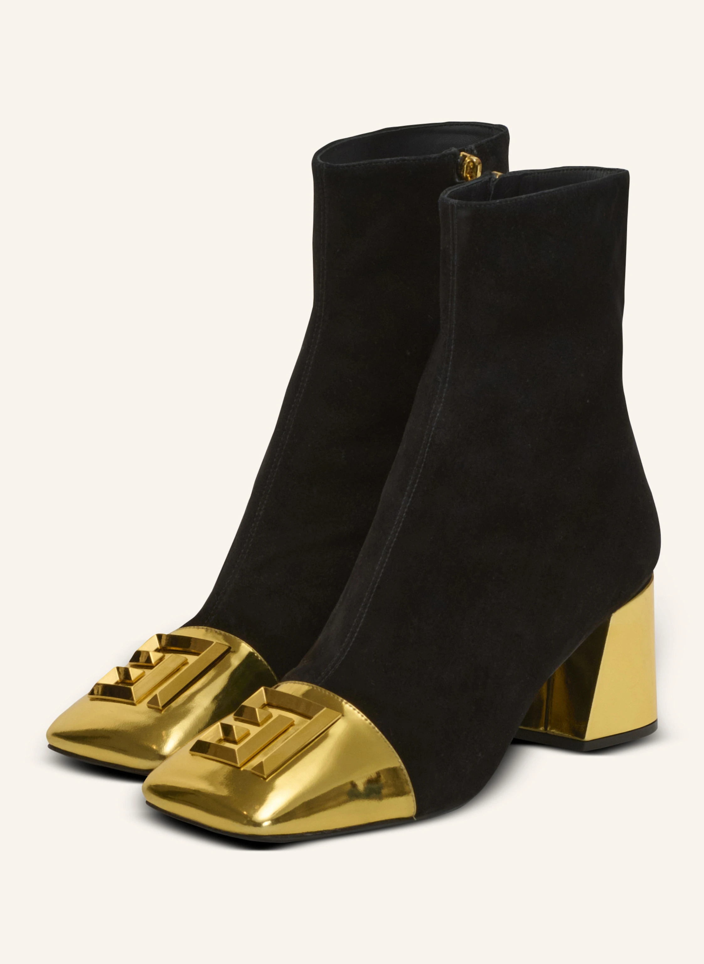 BALMAIN Stiefeletten Edna aus Wildleder und Leder mit „Spiegeleffekt“