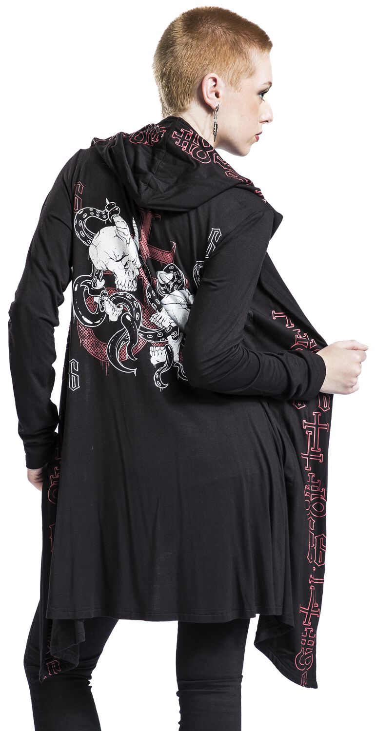 Gilet Imprimés Symboles & Large Imprimé dans le Dos | Black Blood by Gothicana Cardigan