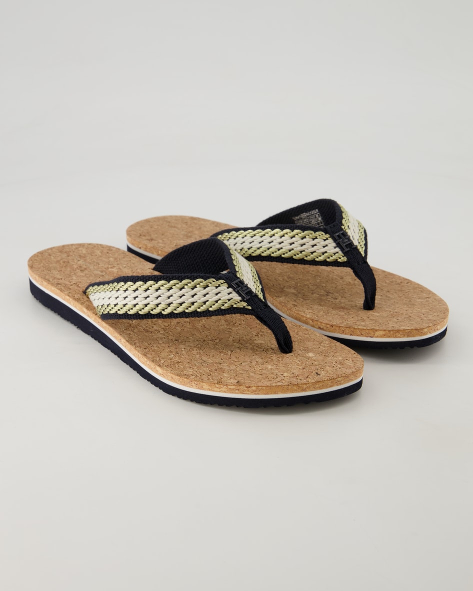 Tommy Hilfiger Cork Zehentrenner in Blau