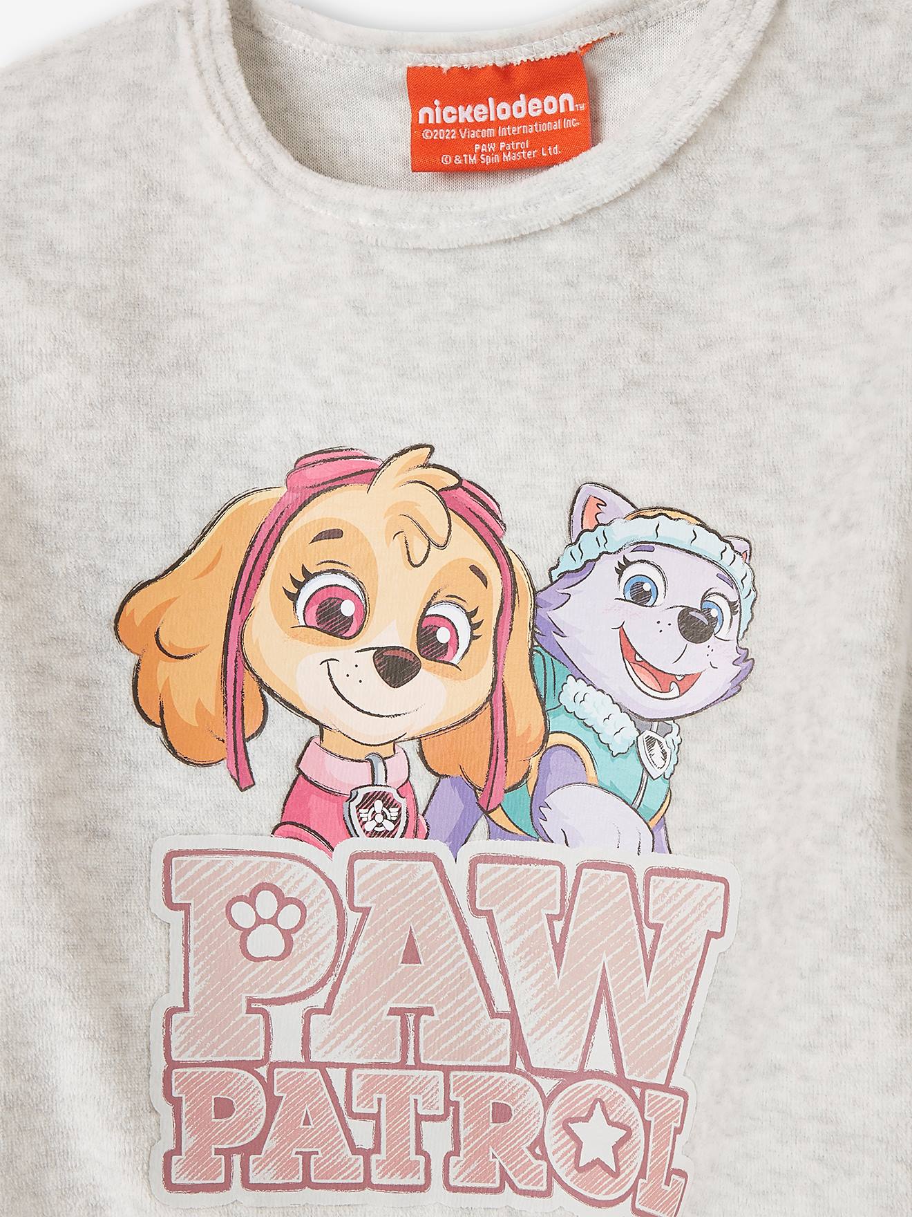 Pijama de veludo cinza claro com estampa da Patrulha Canina®