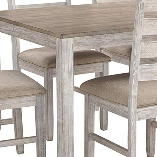 Conjunto de mesa de jantar de 20 polegadas com 6 cadeiras estofadas.
