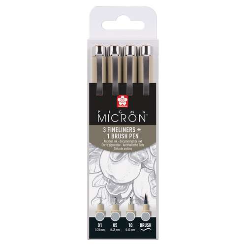 SAKURA® Pigma Micron™ Fineliner-Sets, Grautöne