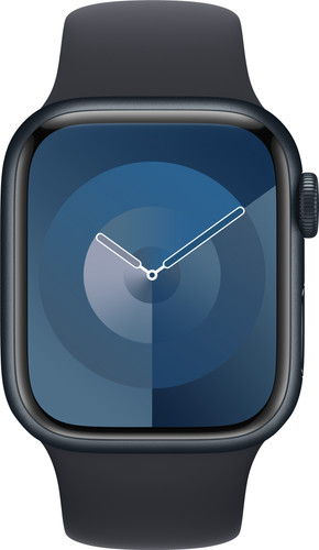 Apple Watch 44/45/46 mm Siliconen Horlogeband Sport Middernacht - M/L
