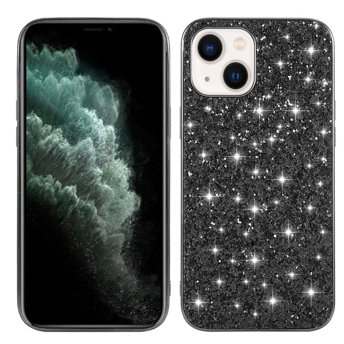 Schutz Handy Hülle für Apple iPhone 15 Plus Case Cover Glitzer Bumper Etuis Neu
