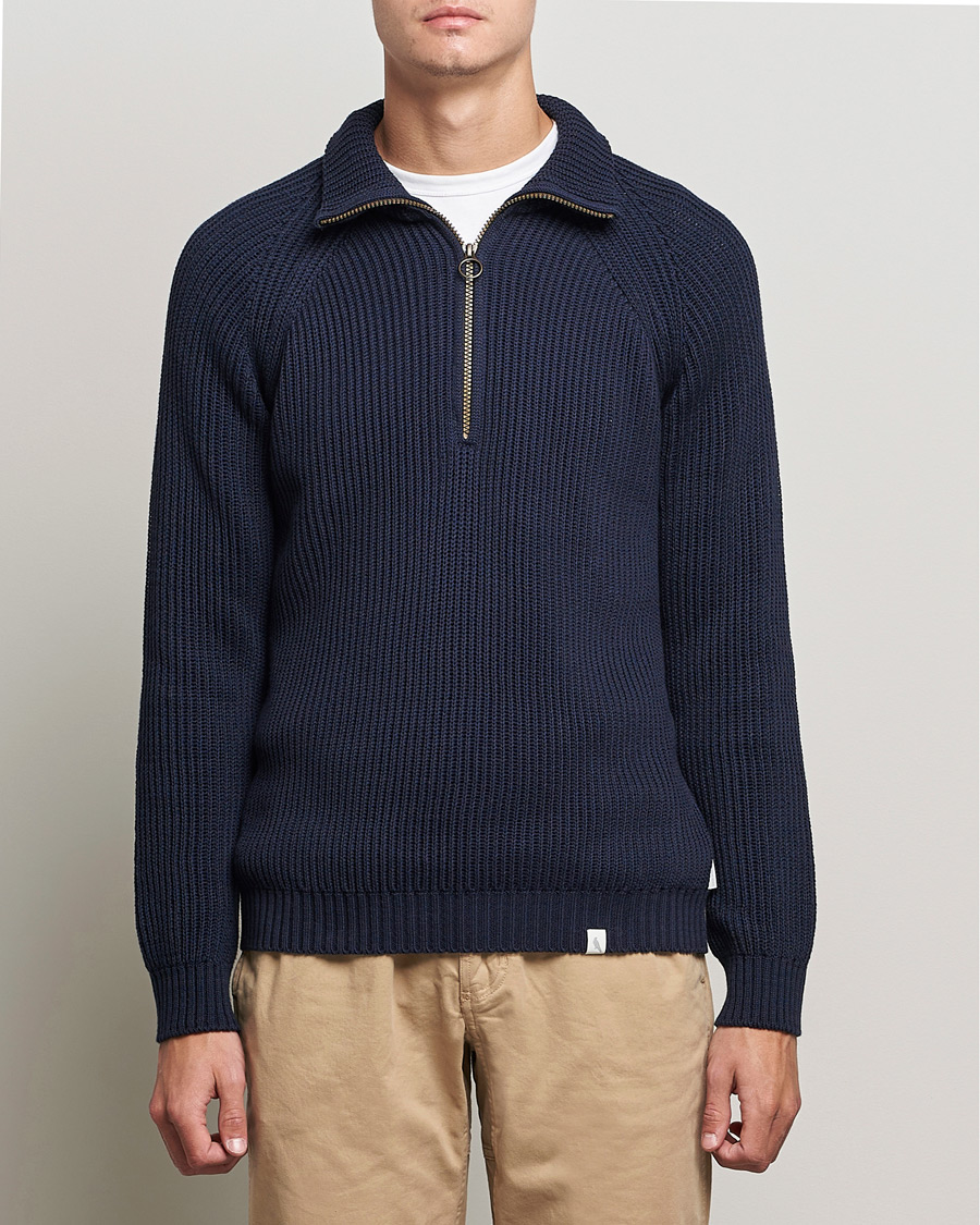Peregrine Felix Quarter Zip Jumper Navy
