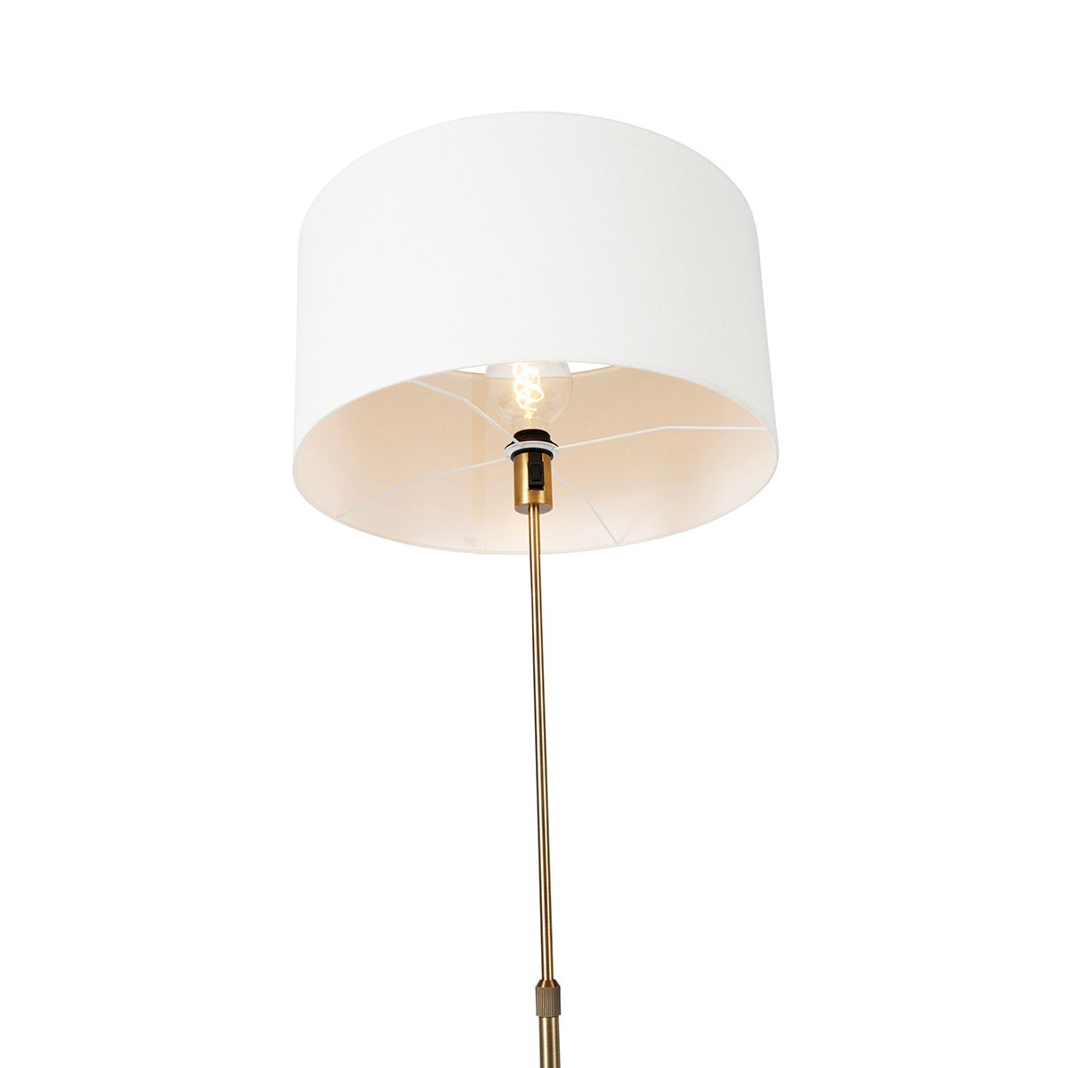 Vloerlamp verstelbaar brons met kap wit 50 cm - Parte