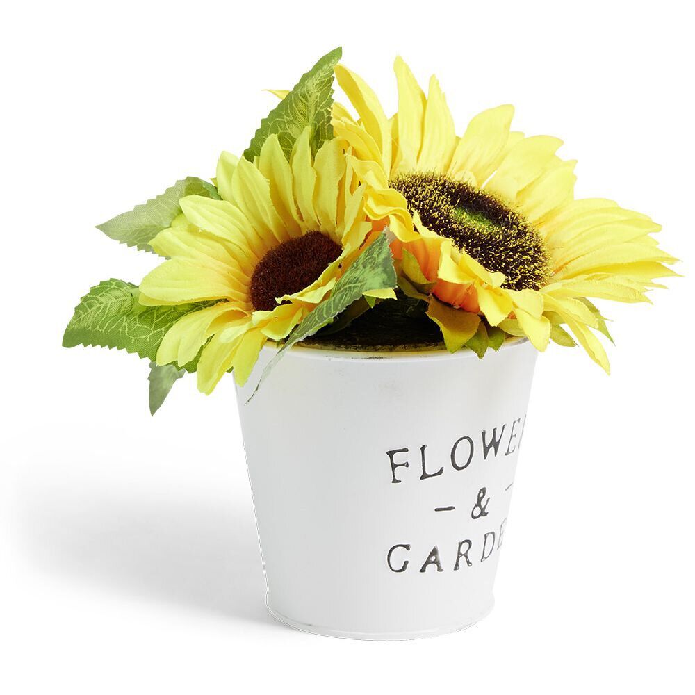 Tournesol artificiel en pot Ø28xH30cm