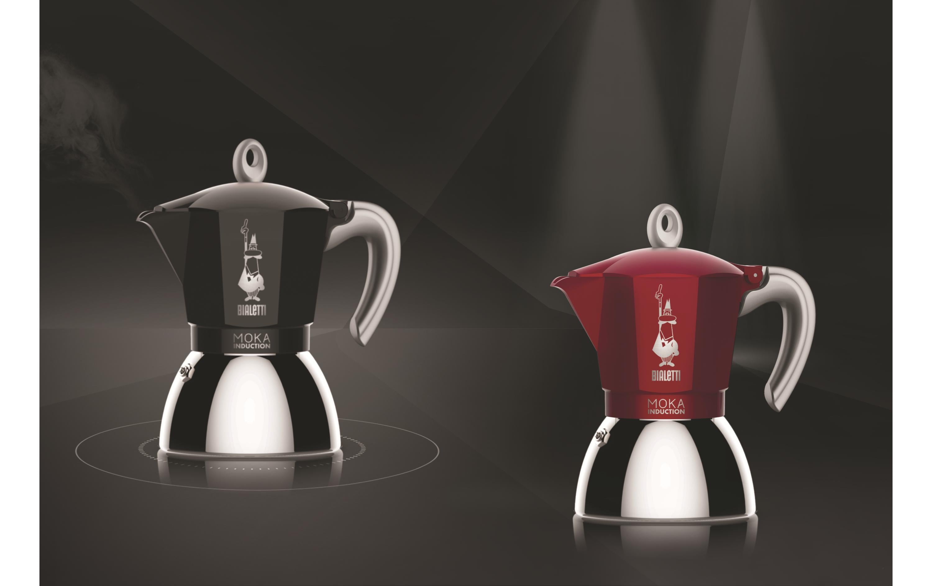 Espressokocher New Moka Induktion 6 Tassen, RotItalienische Espressokanne – ein Design-Klassiker