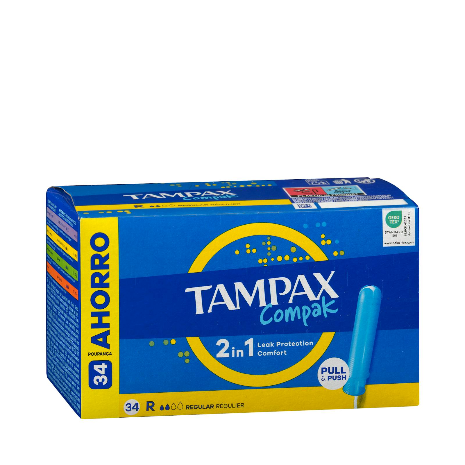 Tampons Tampax Compak réguliers avec applicateur