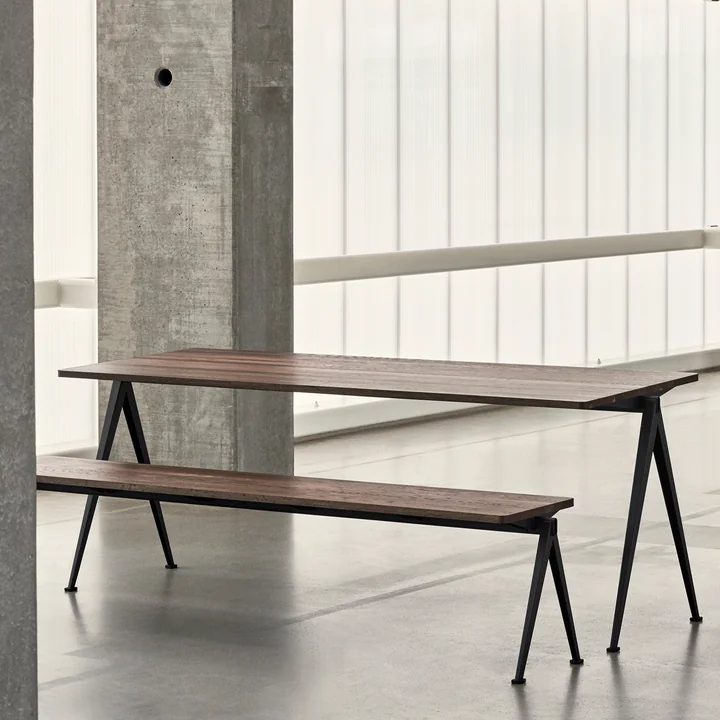 HAY - Pyramid Bank 190 cm, Eiche matt lackiert / schwarz